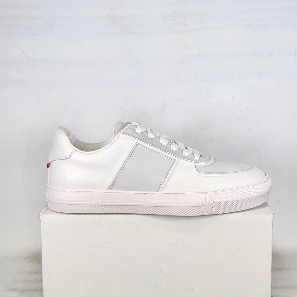 Moncler Neue York Sneakers Womens Size 39 White Low Top Leather Luxury Shoes